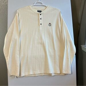 Ralph Lauren Cream Long Sleeve Henley Shirt